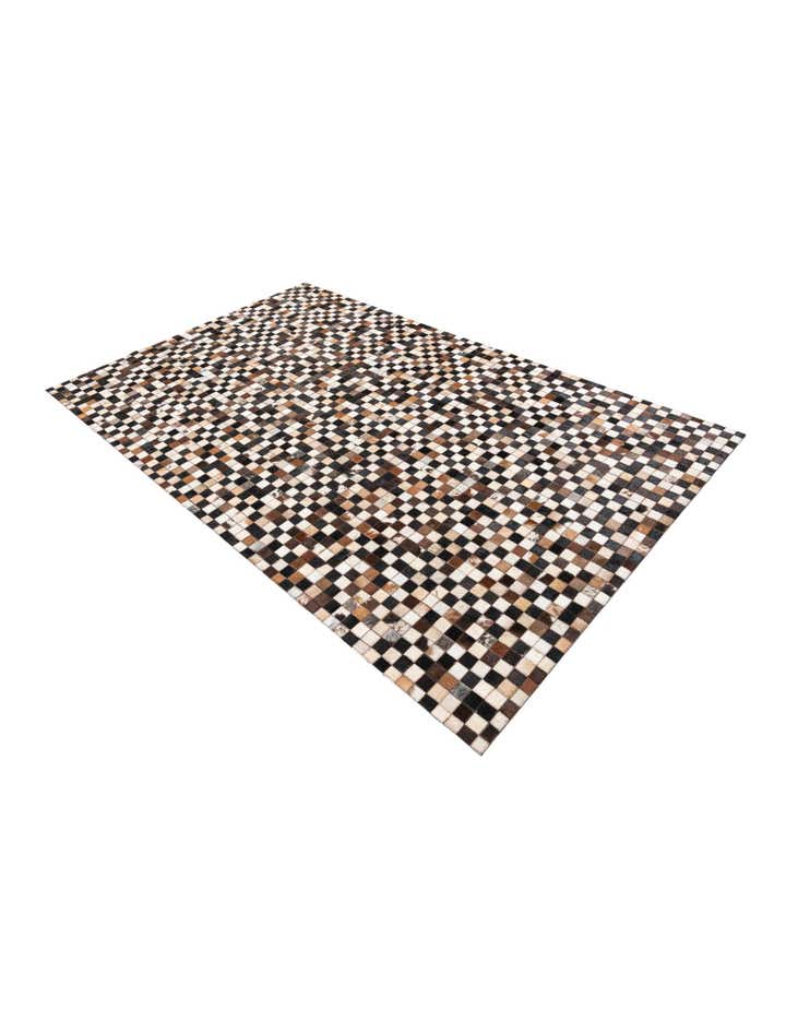 5' 1 x 8' 1 Cowhide Leather Rug