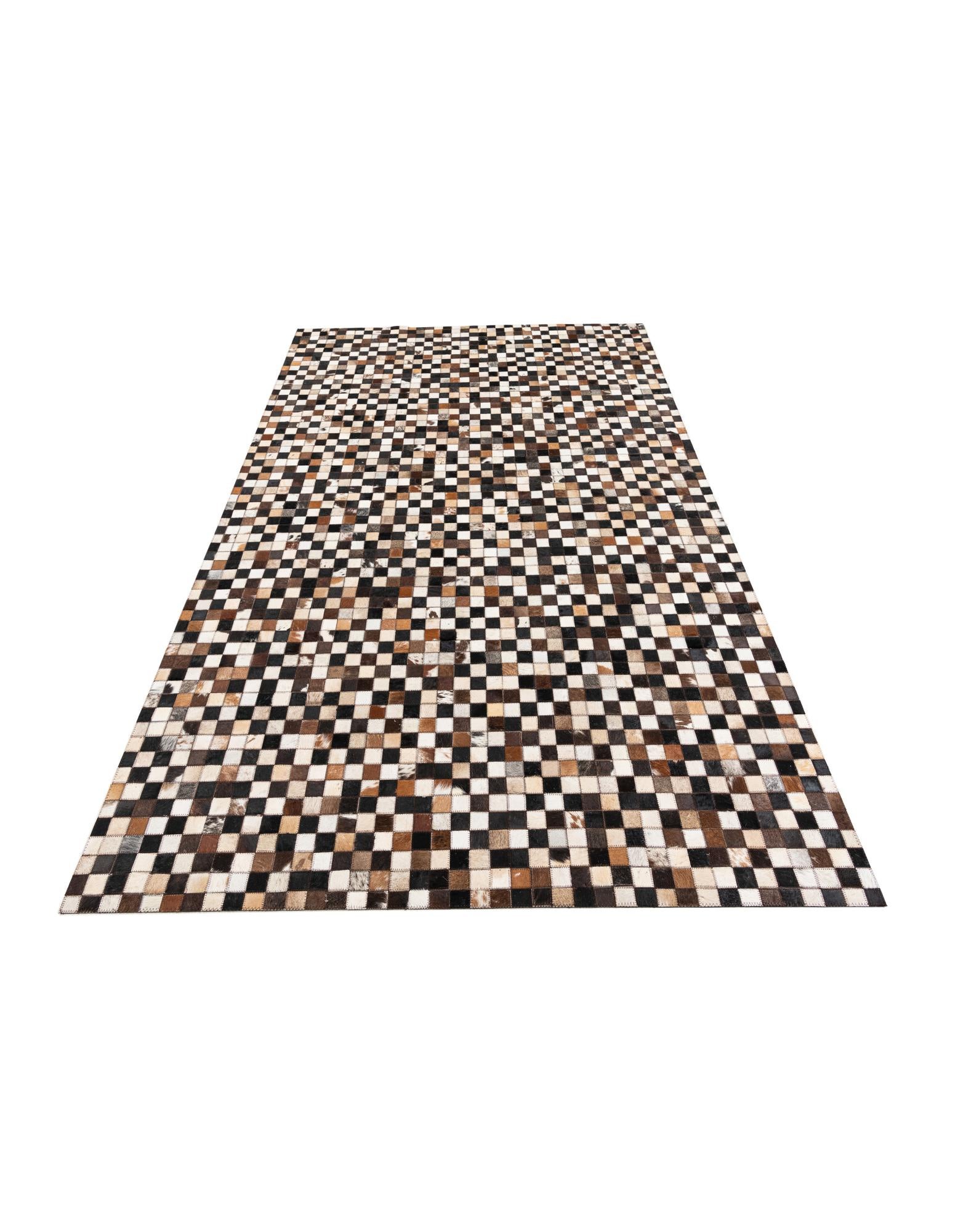 5' 1 x 8' 1 Cowhide Leather Rug