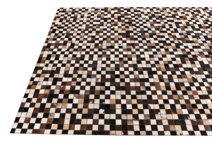 5' 1 x 8' 1 Cowhide Leather Rug