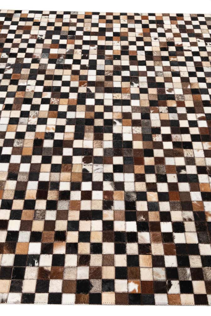 5' 1 x 8' 1 Cowhide Leather Rug