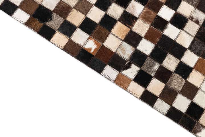 5' 1 x 8' 1 Cowhide Leather Rug