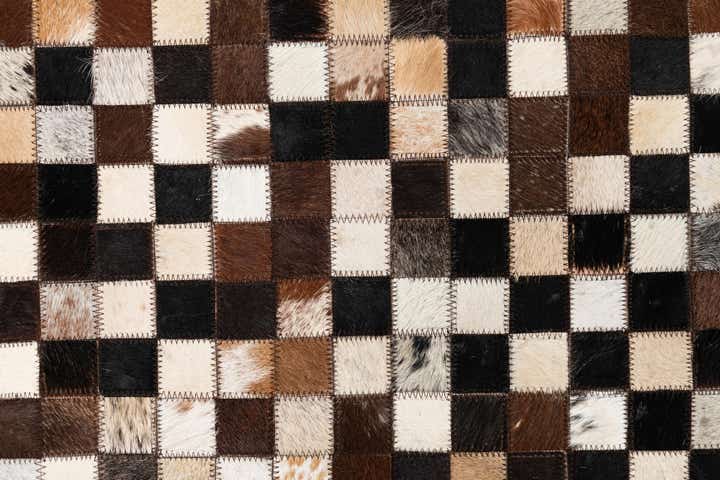 5' 1 x 8' 1 Cowhide Leather Rug