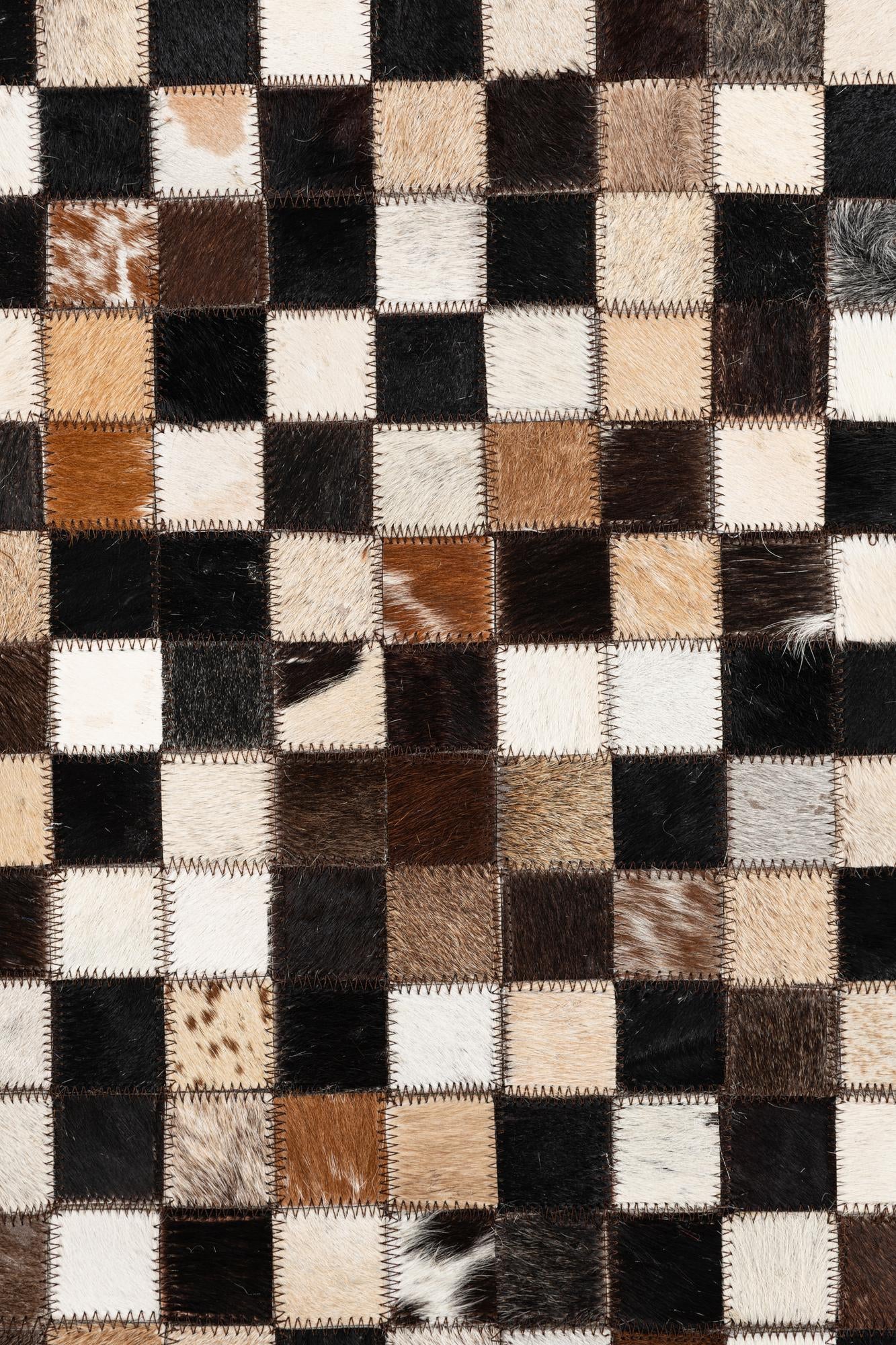 5' 1 x 8' 1 Cowhide Leather Rug