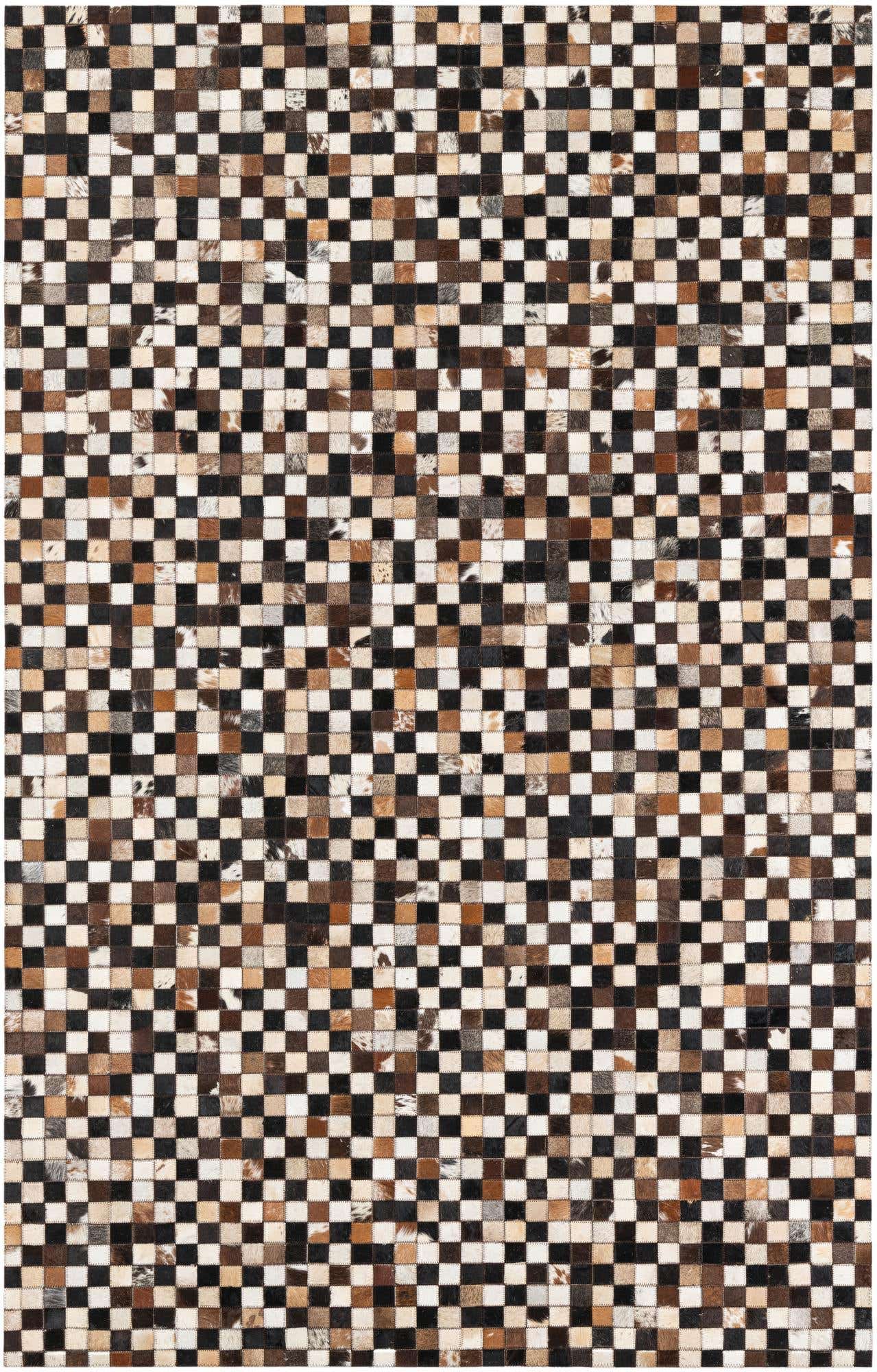 5' 1 x 8' 1 Cowhide Leather Rug