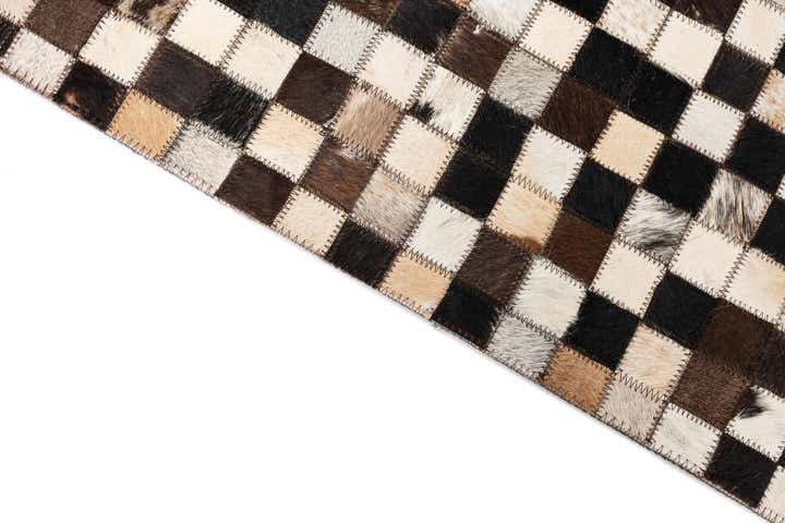 5' 1 x 8' 2 Cowhide Leather Rug
