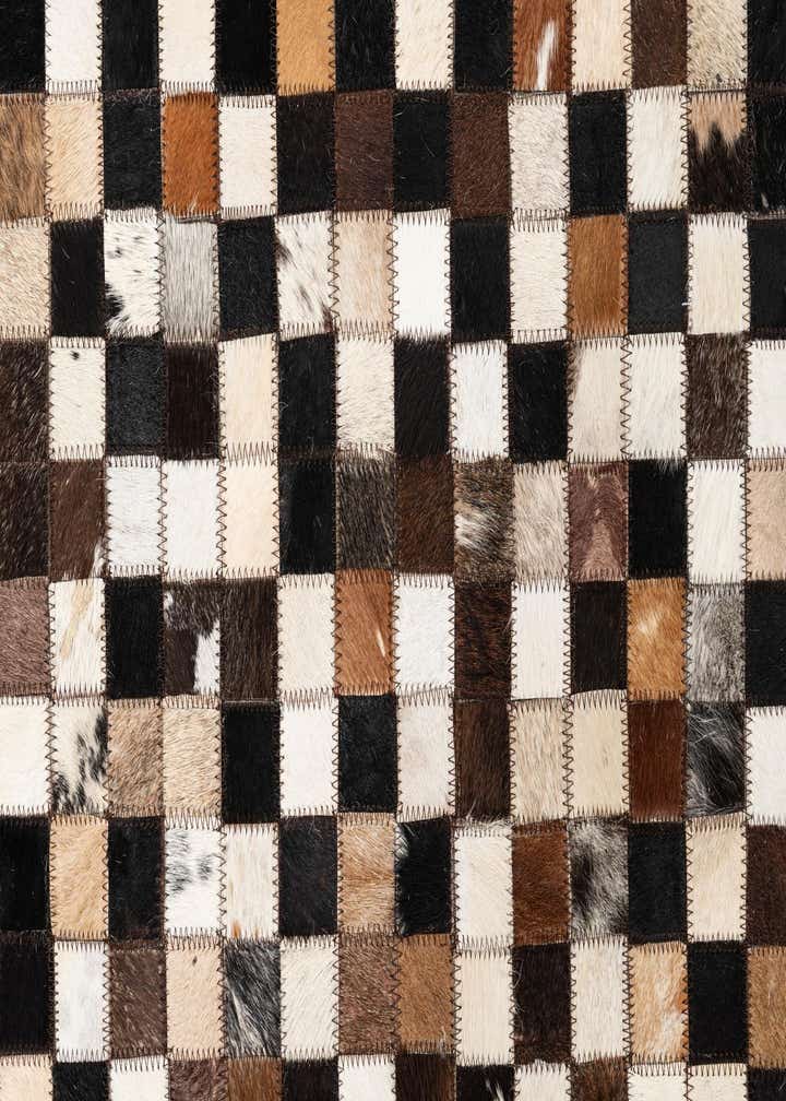 5' 1 x 8' 2 Cowhide Leather Rug