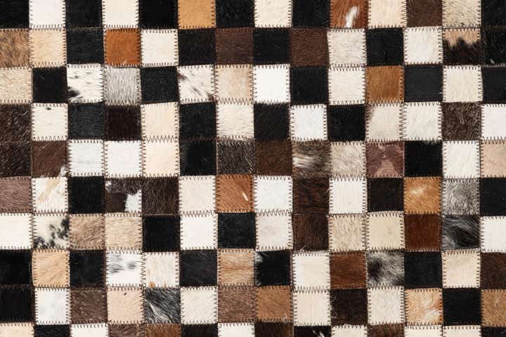 5' 1 x 8' 2 Cowhide Leather Rug
