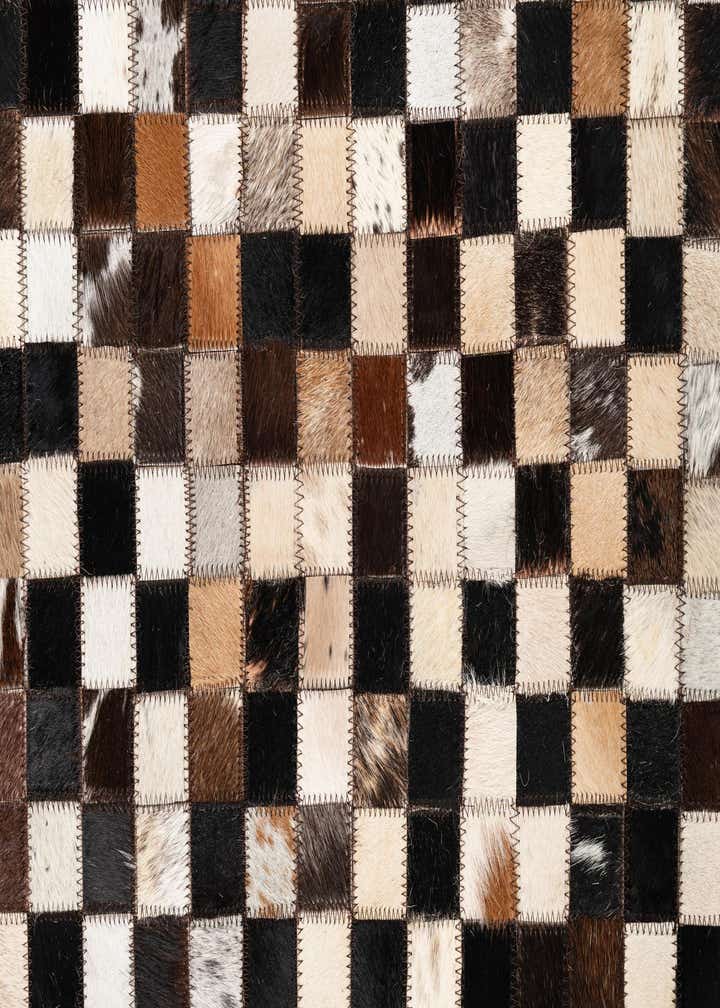 5' 1 x 8' 2 Cowhide Leather Rug