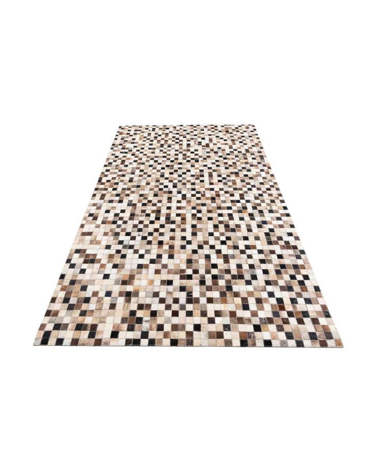 5' 1 x 8' Cowhide Leather Rug