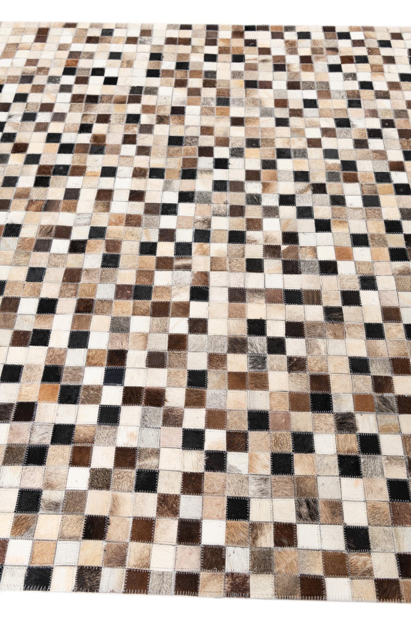 5' 1 x 8' Cowhide Leather Rug