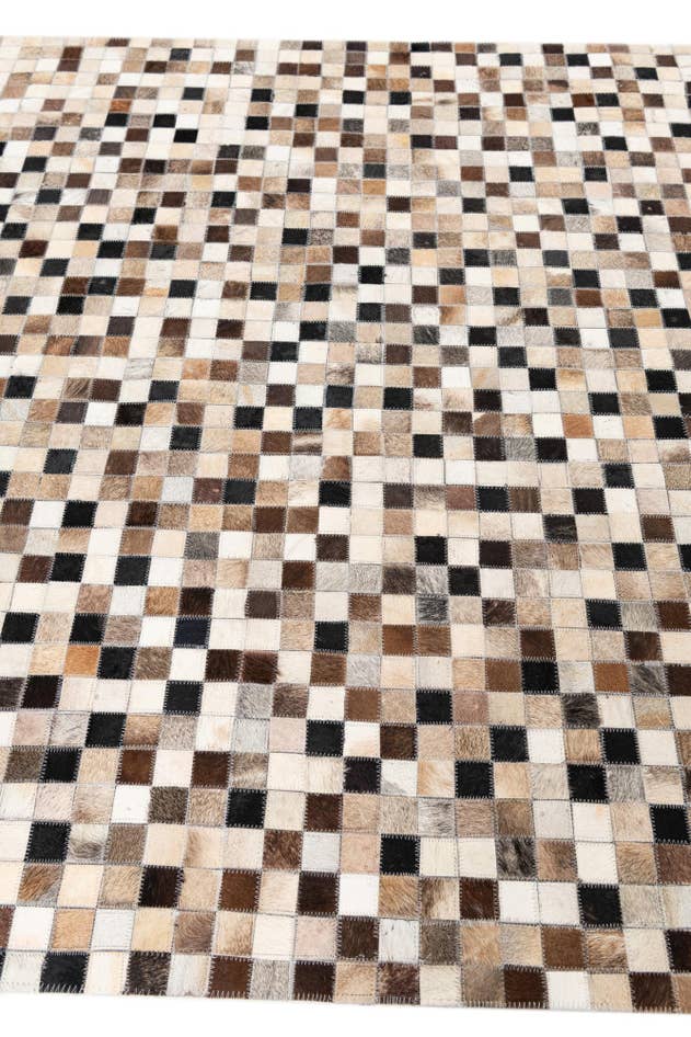 Detail image of 5' 1 x 8' Cowhide Leather Rug