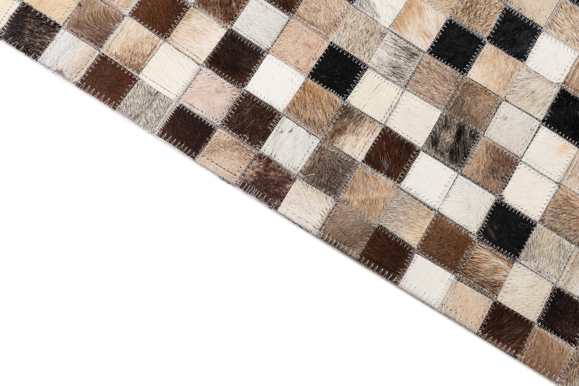 5' 1 x 8' Cowhide Leather Rug