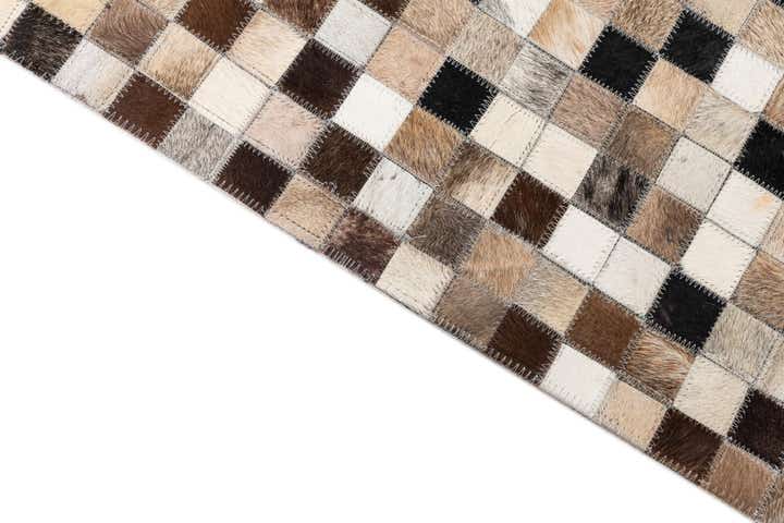 5' 1 x 8' Cowhide Leather Rug