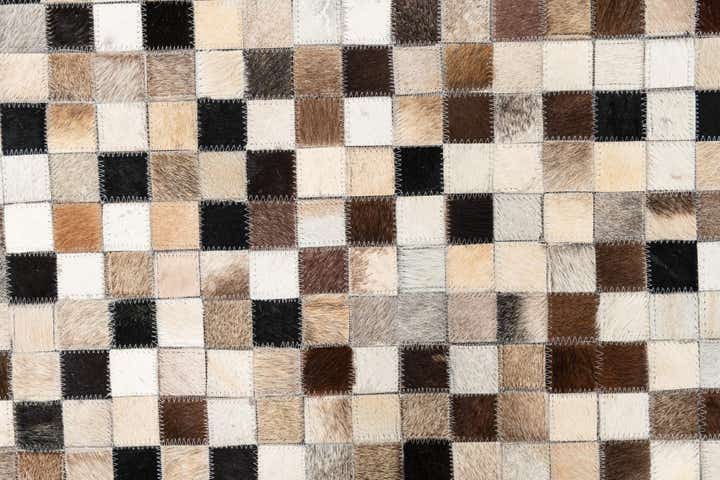 5' 1 x 8' Cowhide Leather Rug