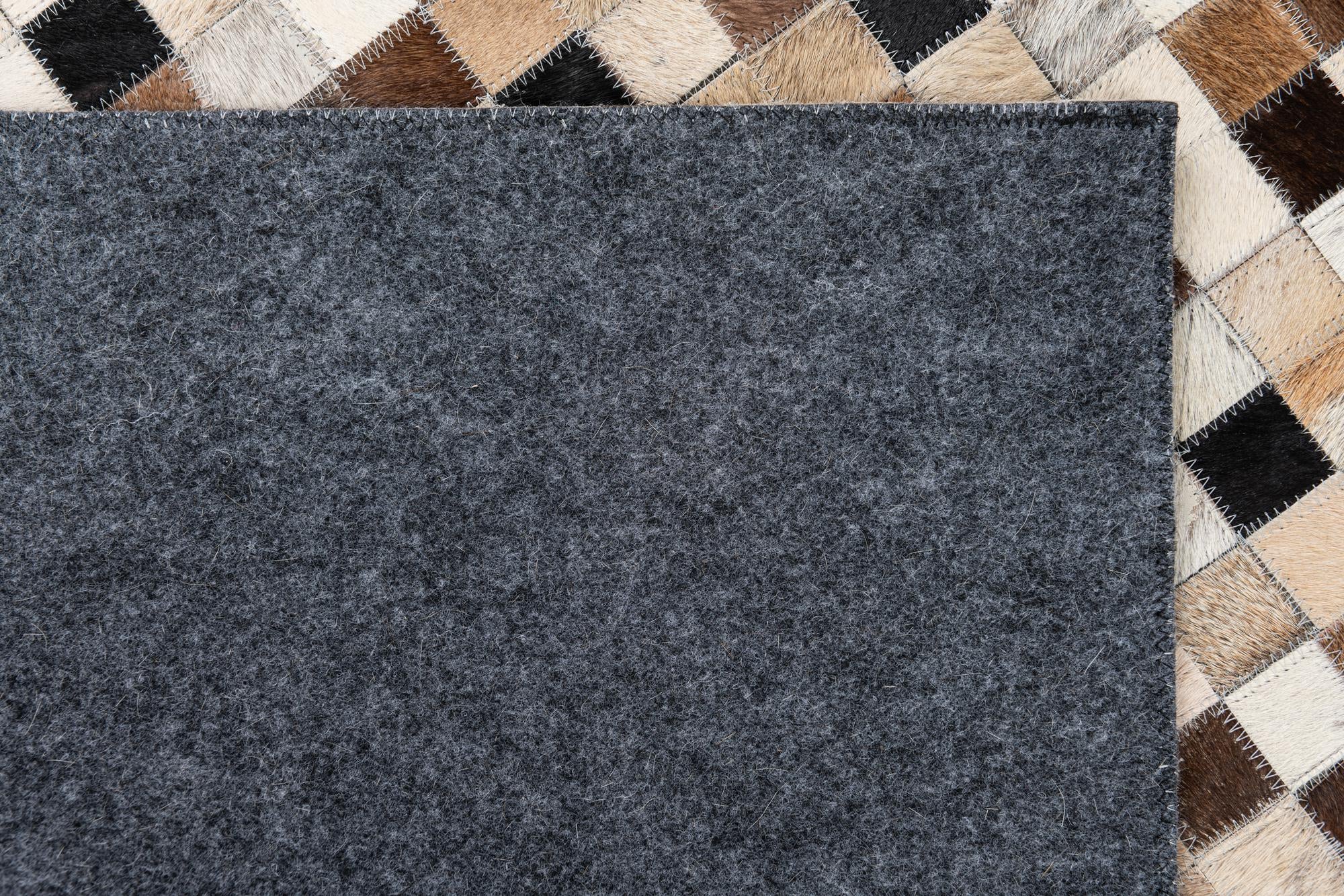 5' 1 x 8' Cowhide Leather Rug