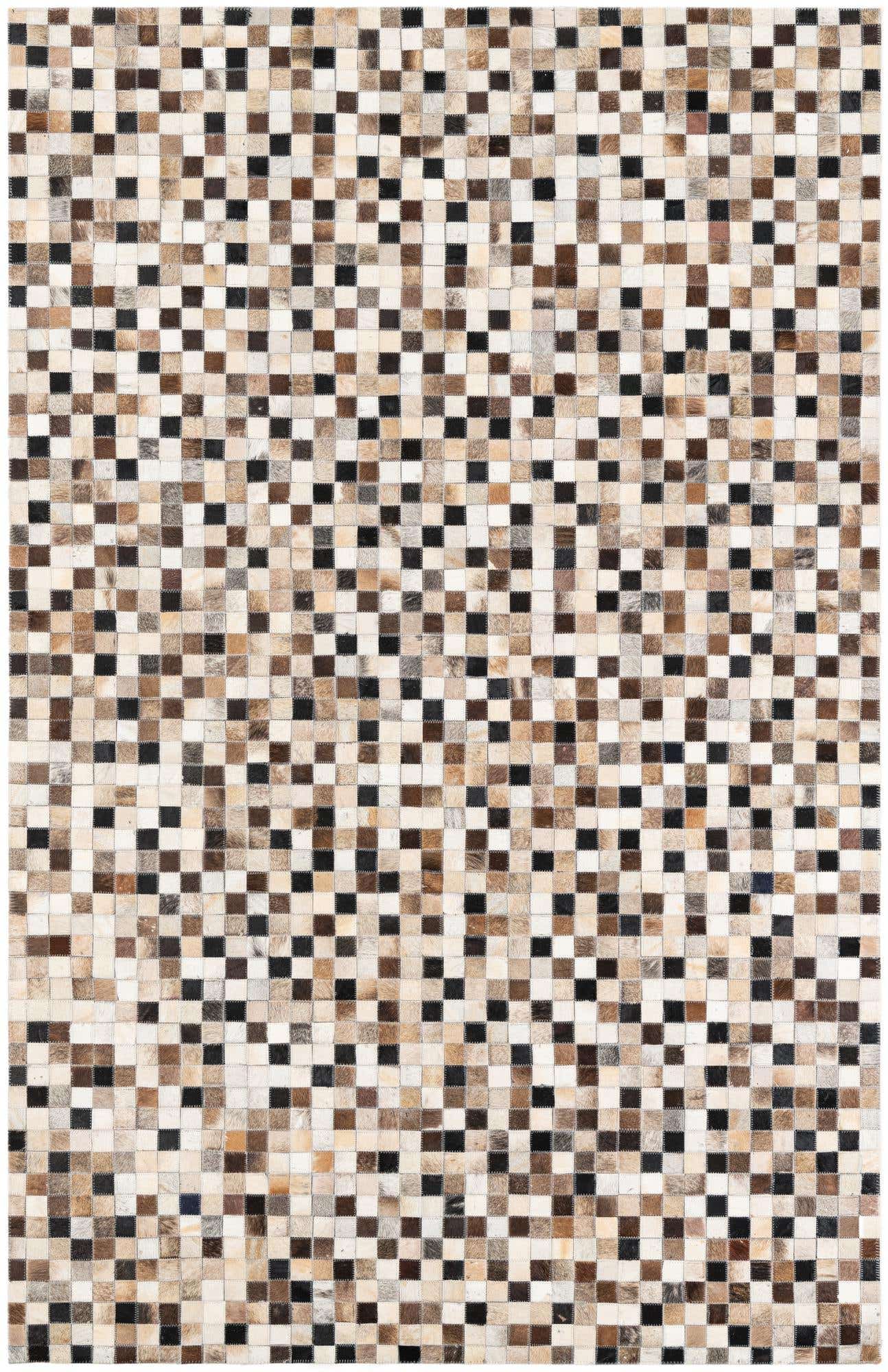 5' 1 x 8' Cowhide Leather Rug