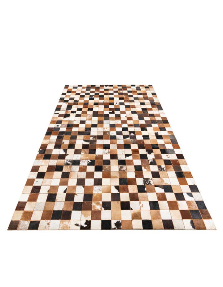 5' x 8' 1 Cowhide Leather Rug