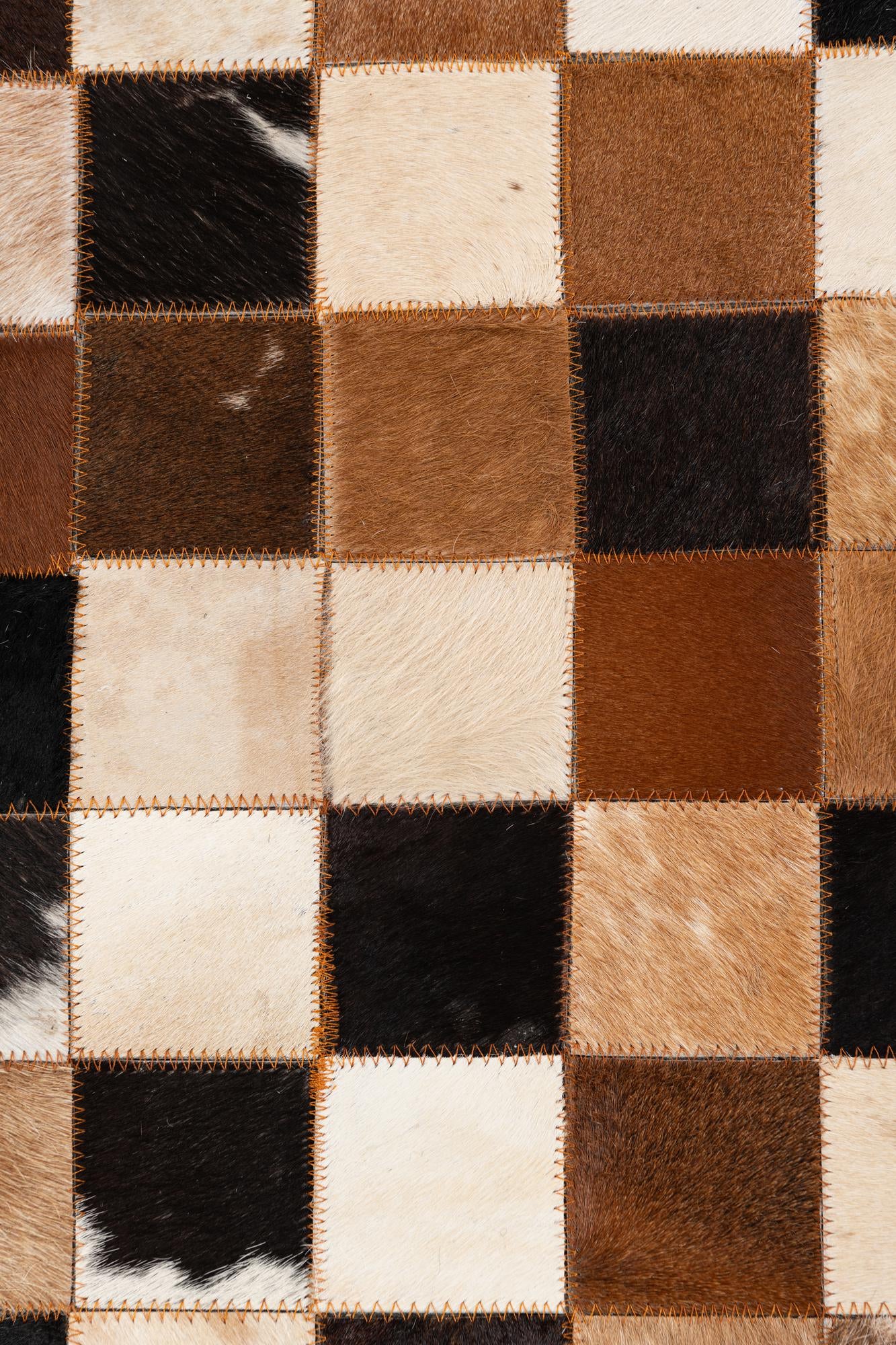 5' x 8' 1 Cowhide Leather Rug
