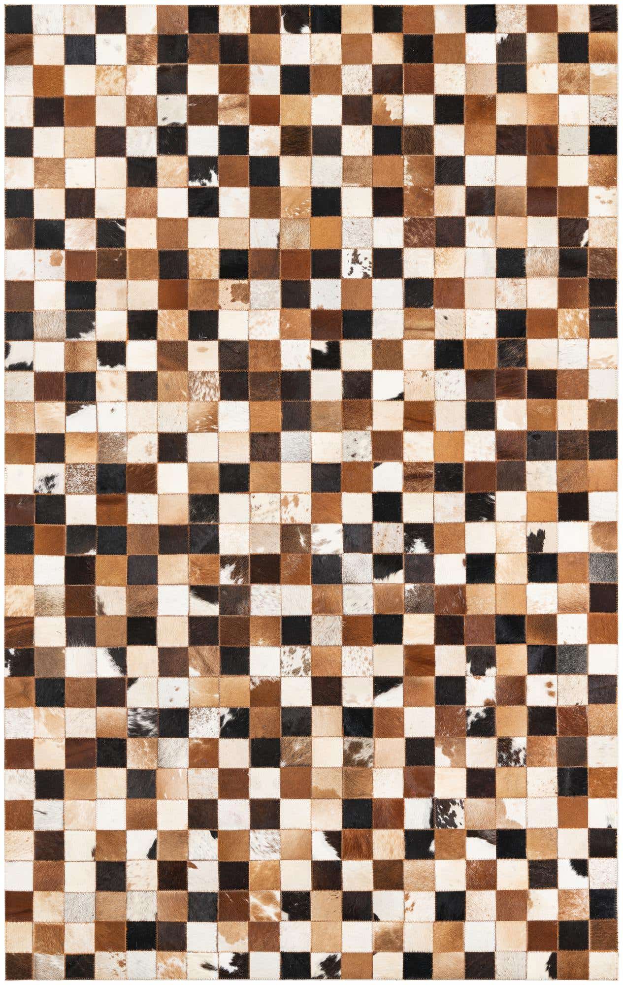 5' x 8' 1 Cowhide Leather Rug