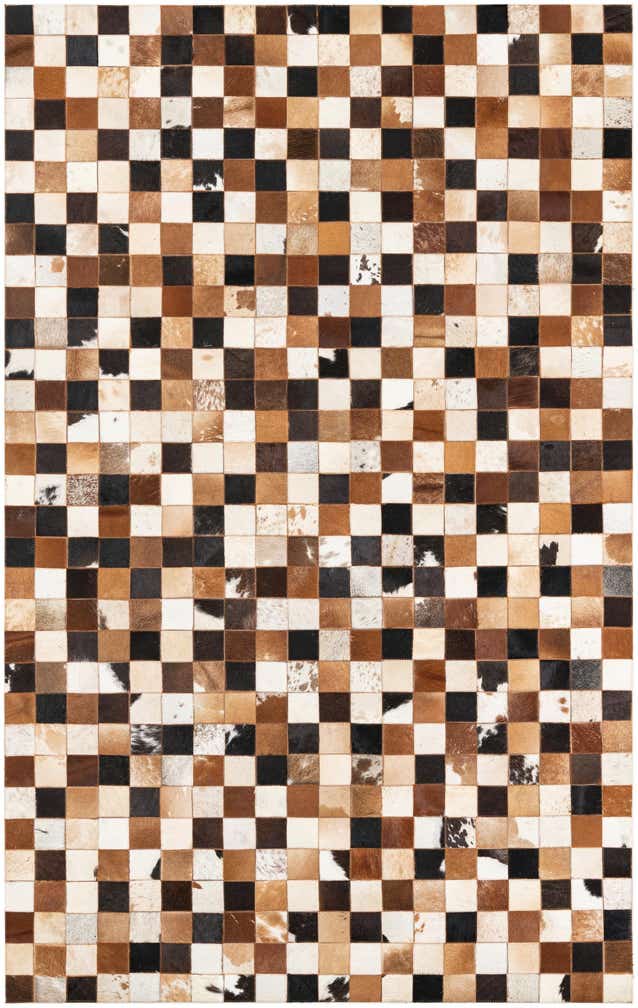 5' x 8' 1 Cowhide Leather Rug