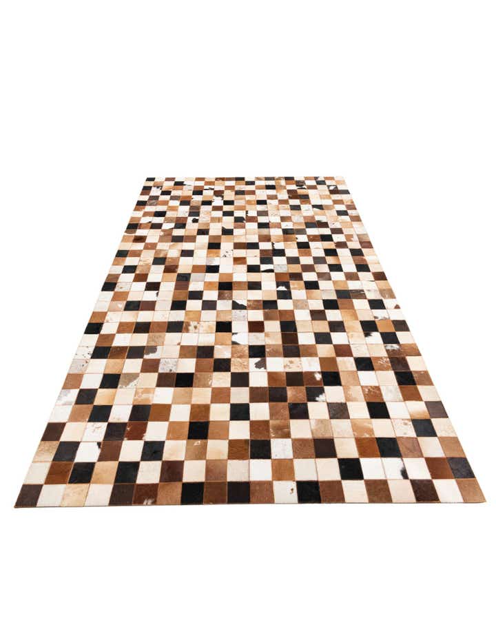 5' 1 x 8' Cowhide Leather Rug
