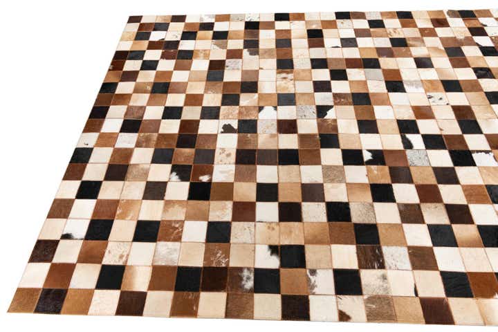 5' 1 x 8' Cowhide Leather Rug