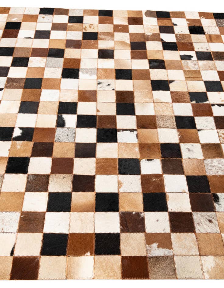 Detail image of 5' 1 x 8' Cowhide Leather Rug