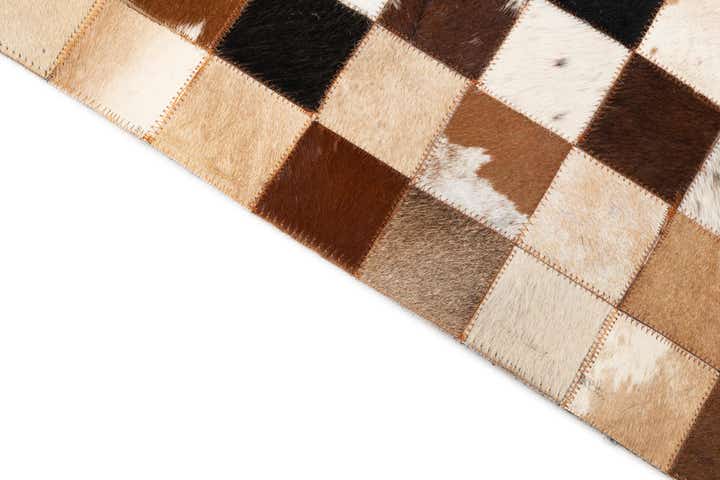 5' 1 x 8' Cowhide Leather Rug