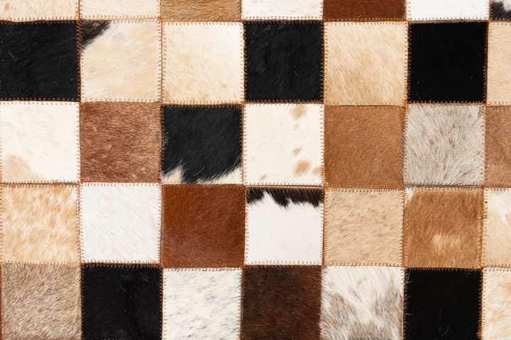 5' 1 x 8' Cowhide Leather Rug