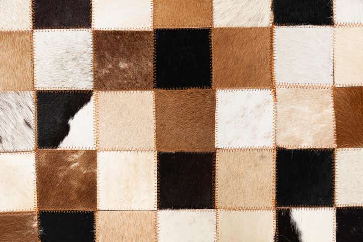 5' 1 x 8' Cowhide Leather Rug