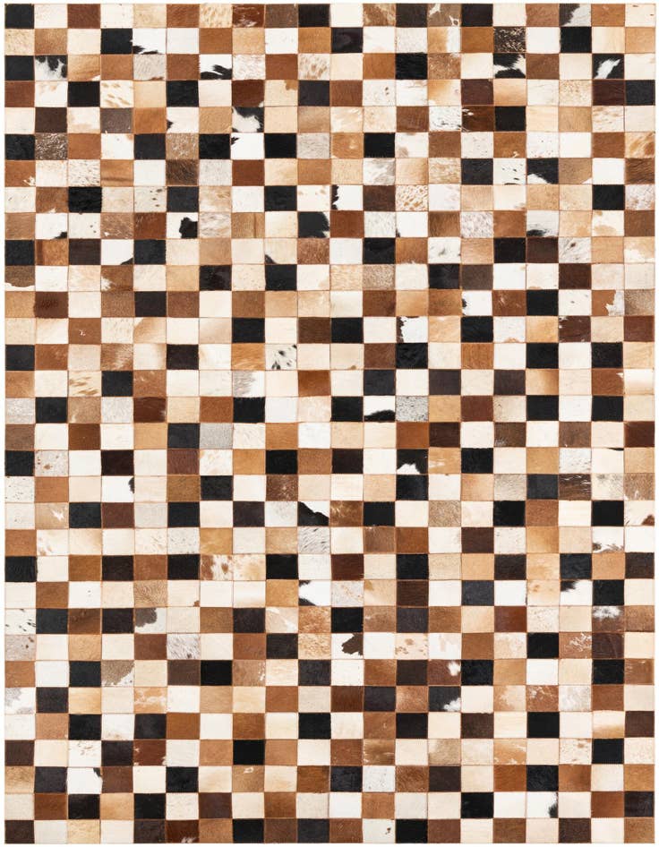 Detail image of 5' 1 x 8' Cowhide Leather Rug