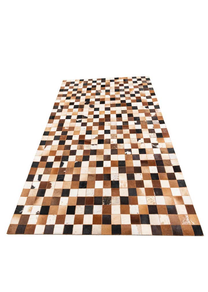 5' 1 x 8' 1 Cowhide Leather Rug