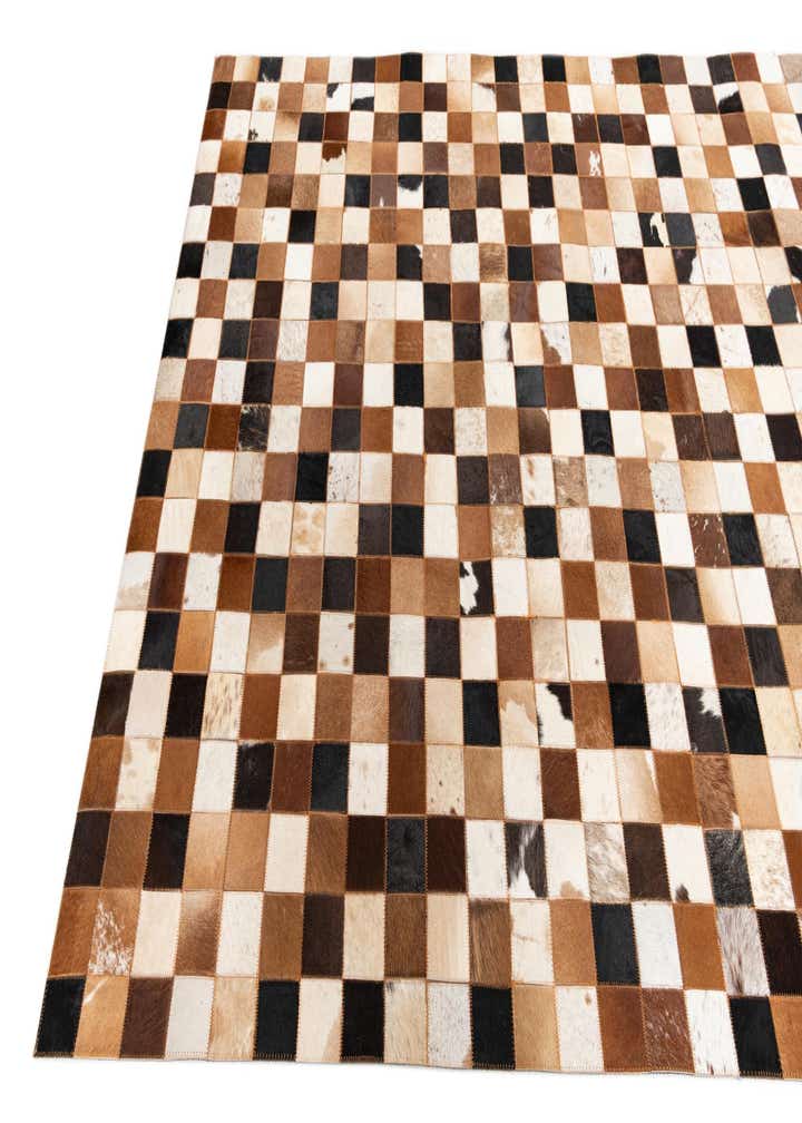 5' 1 x 8' 1 Cowhide Leather Rug