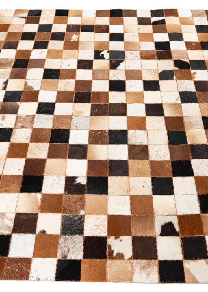 5' 1 x 8' 1 Cowhide Leather Rug