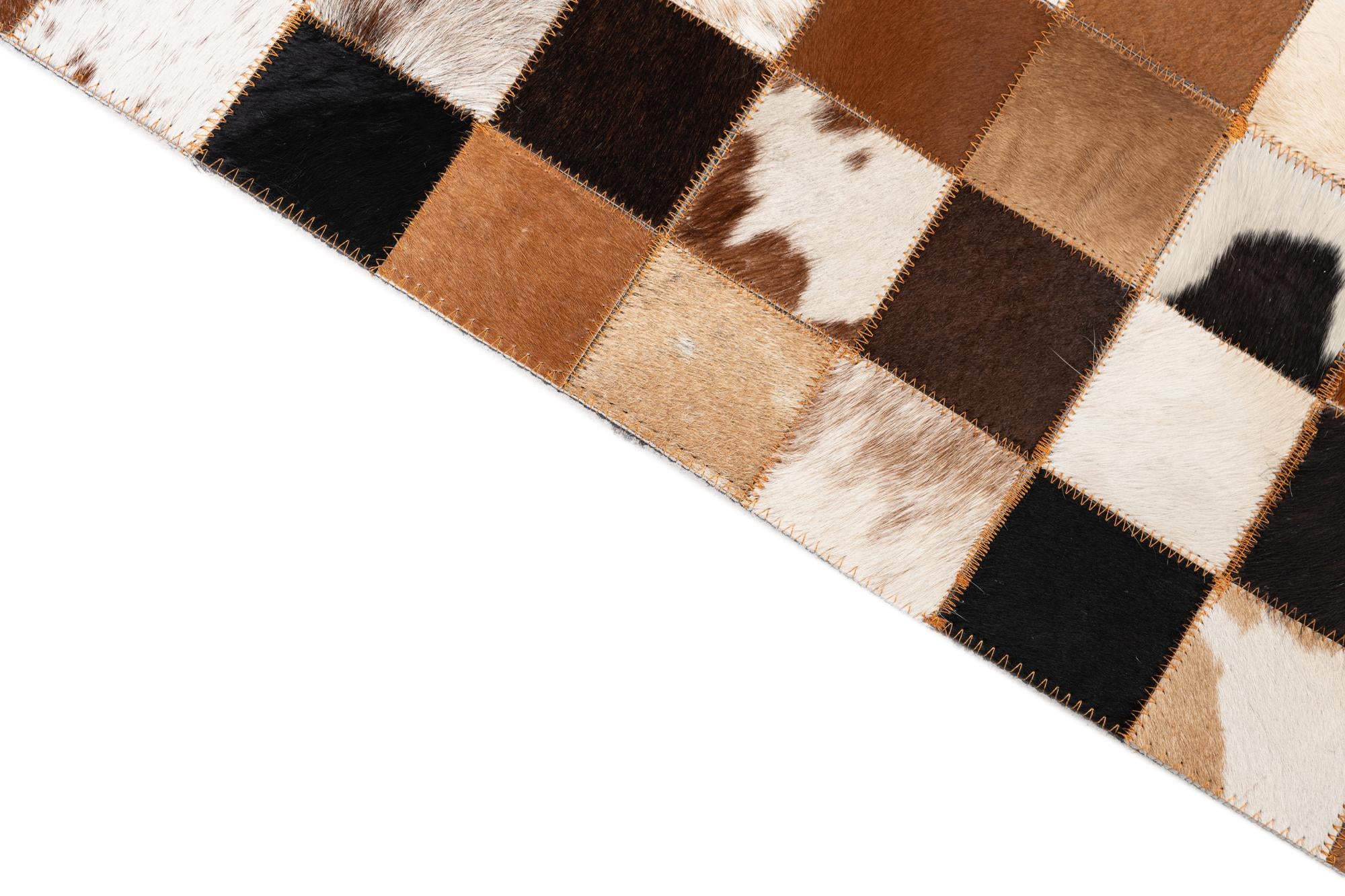 5' 1 x 8' 1 Cowhide Leather Rug