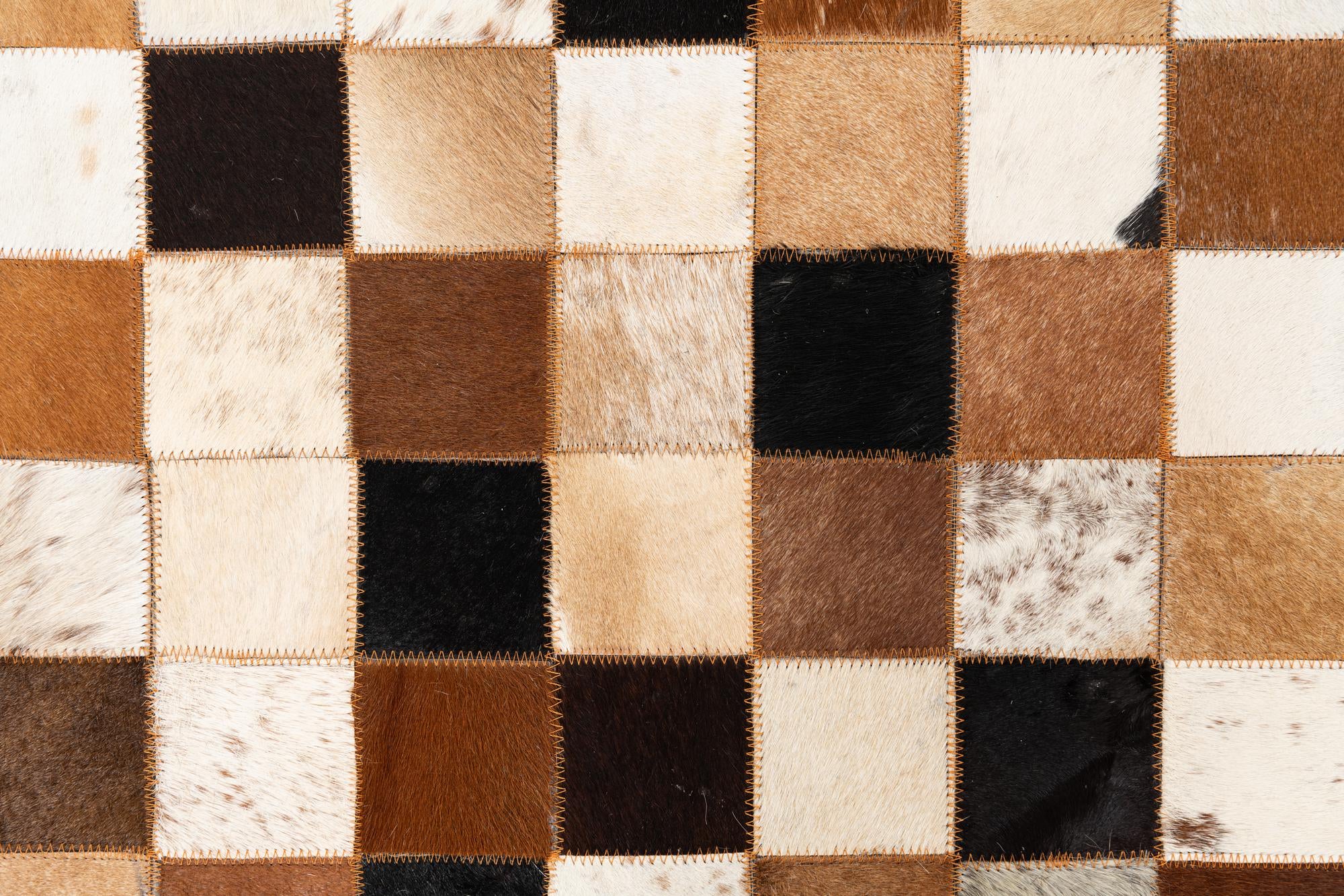 5' 1 x 8' 1 Cowhide Leather Rug