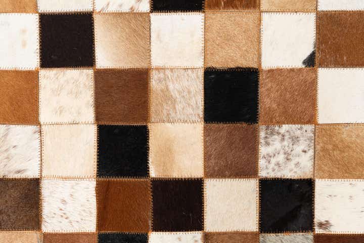 5' 1 x 8' 1 Cowhide Leather Rug