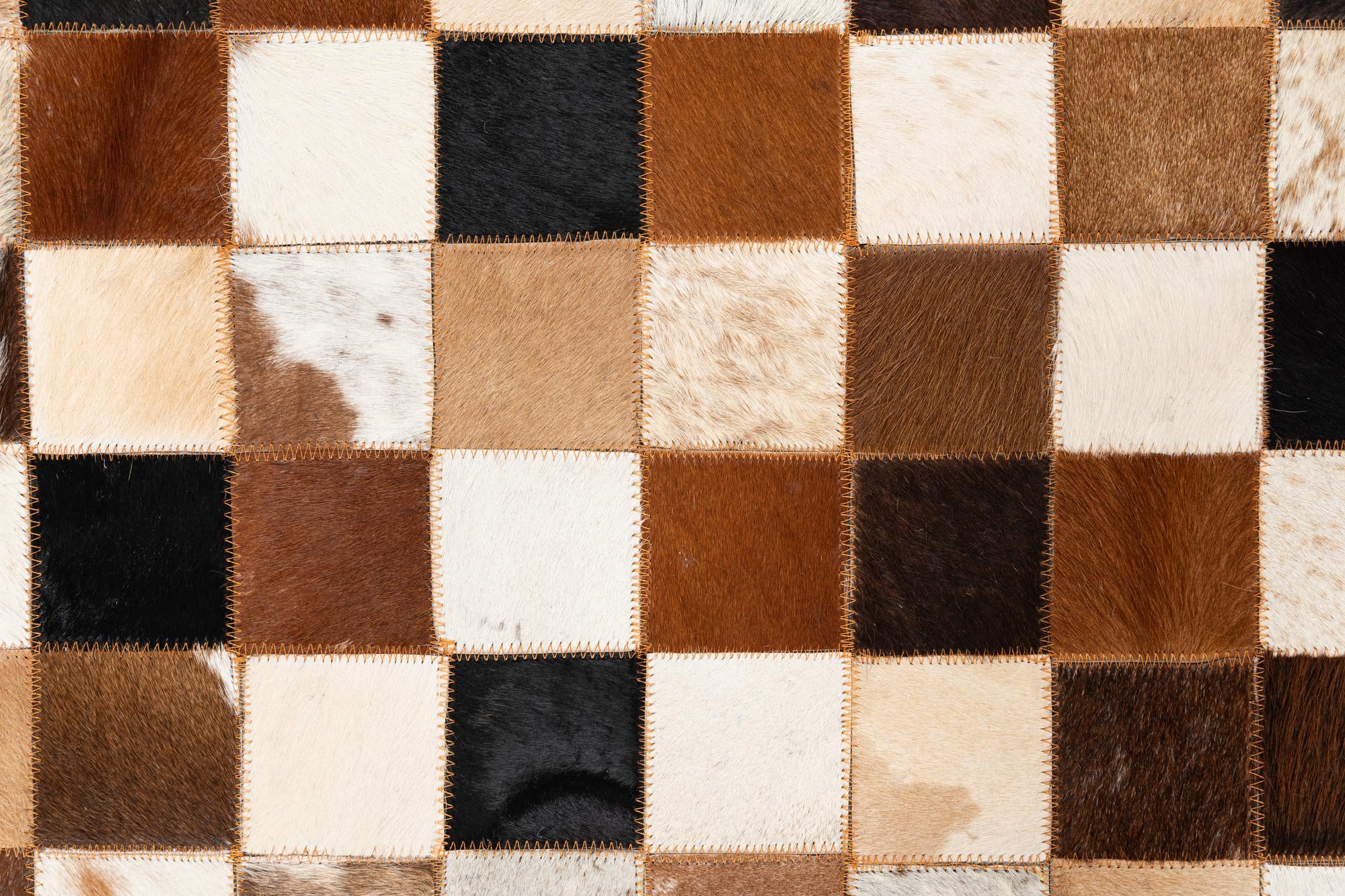 5' 1 x 8' 1 Cowhide Leather Rug
