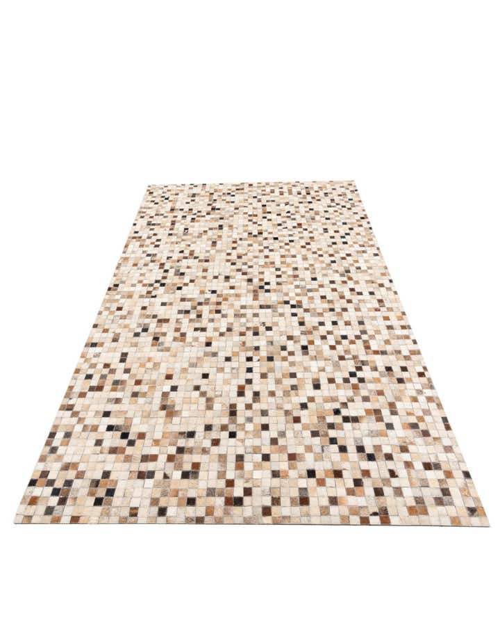 5' 1 x 8' 1 Cowhide Leather Rug