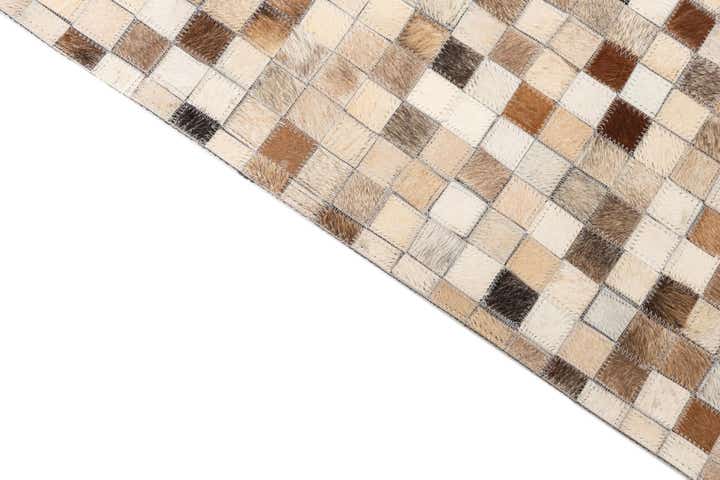5' 1 x 8' 1 Cowhide Leather Rug