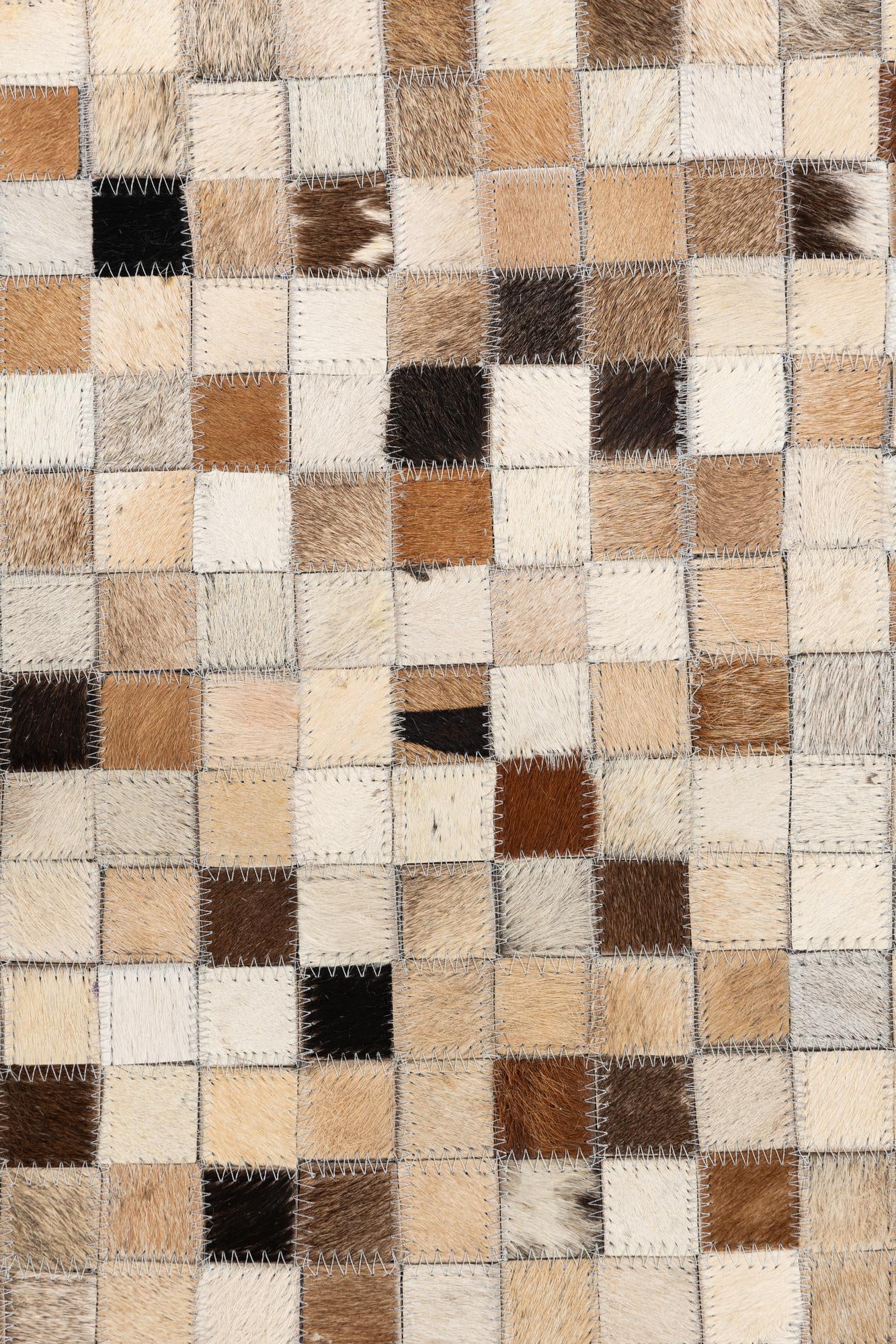 5' 1 x 8' 1 Cowhide Leather Rug