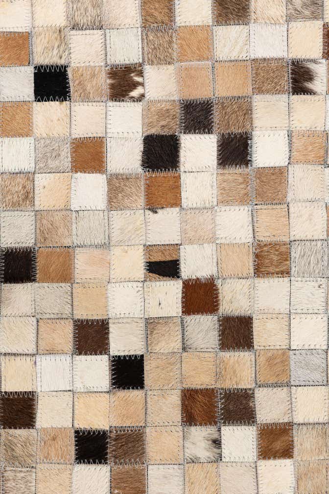 5' 1 x 8' 1 Cowhide Leather Rug
