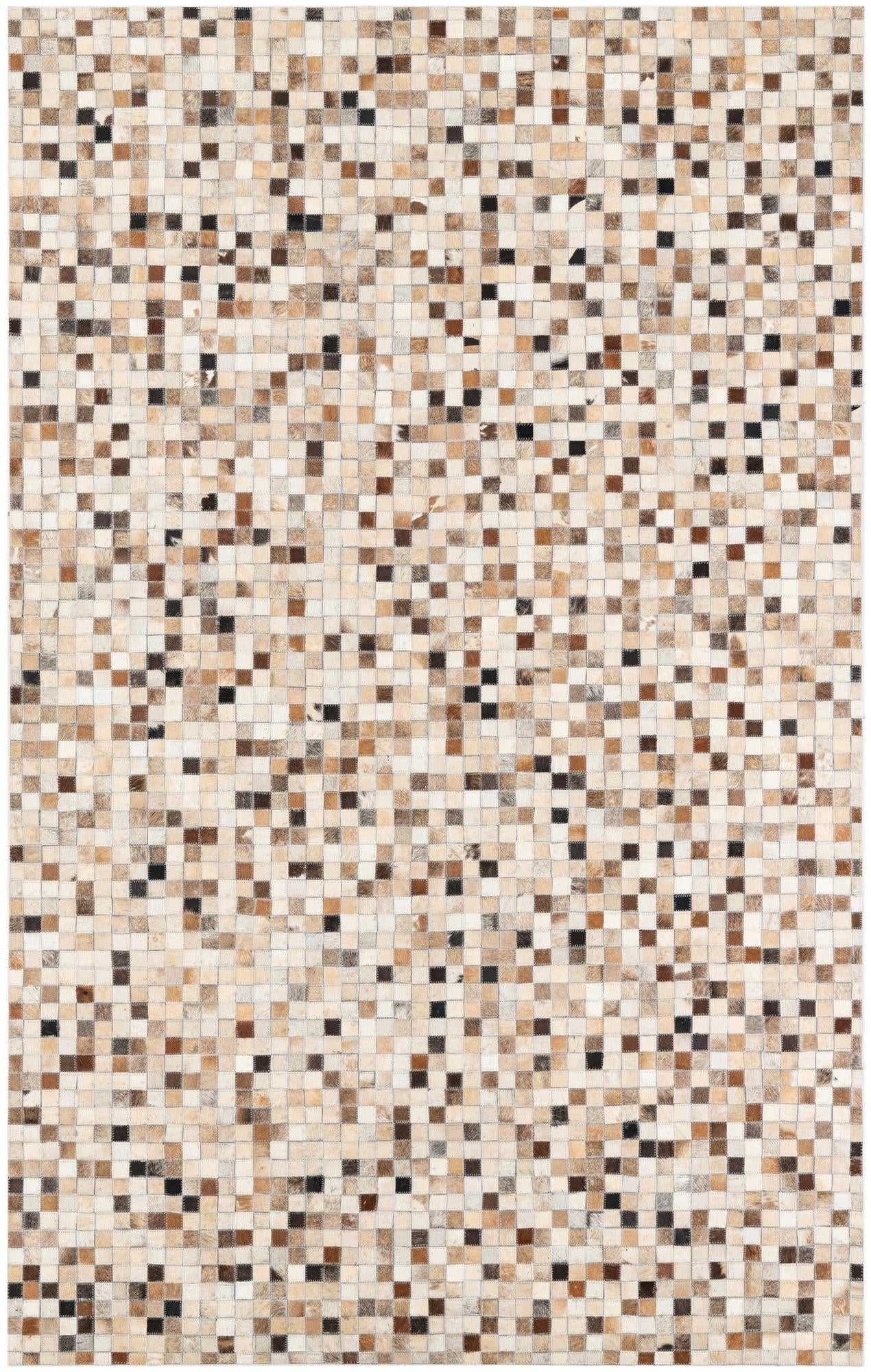 5' 1 x 8' 1 Cowhide Leather Rug