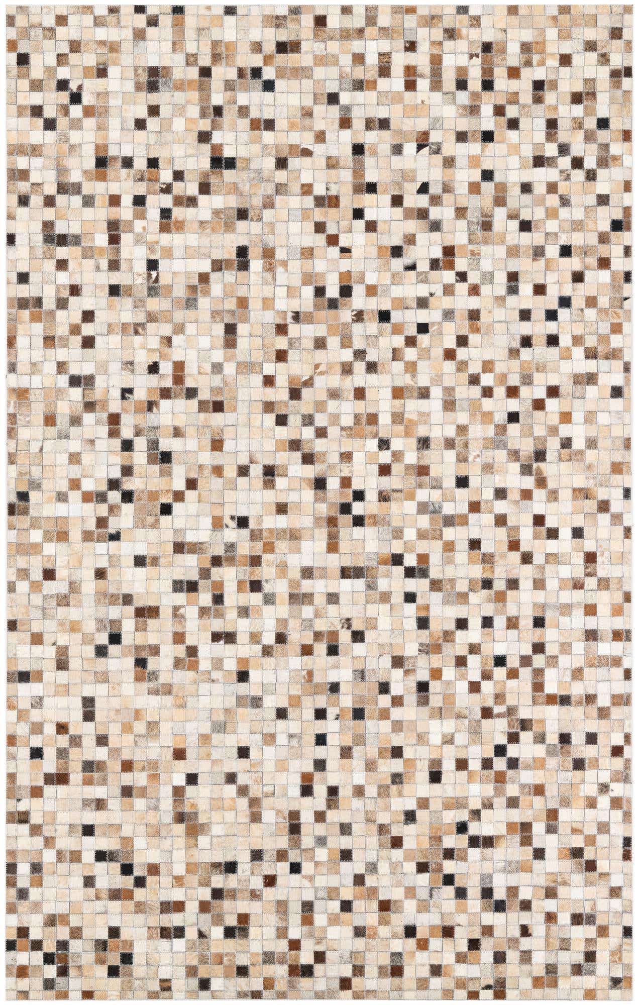 5' 1 x 8' 1 Cowhide Leather Rug