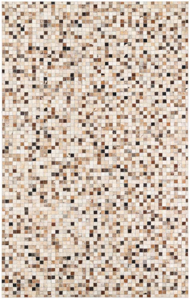 5' 1 x 8' 1 Cowhide Leather Rug