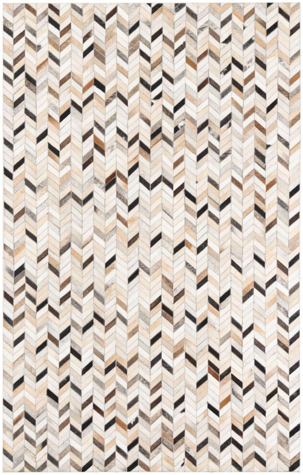 5' x 7' 10 Cowhide Leather Rug