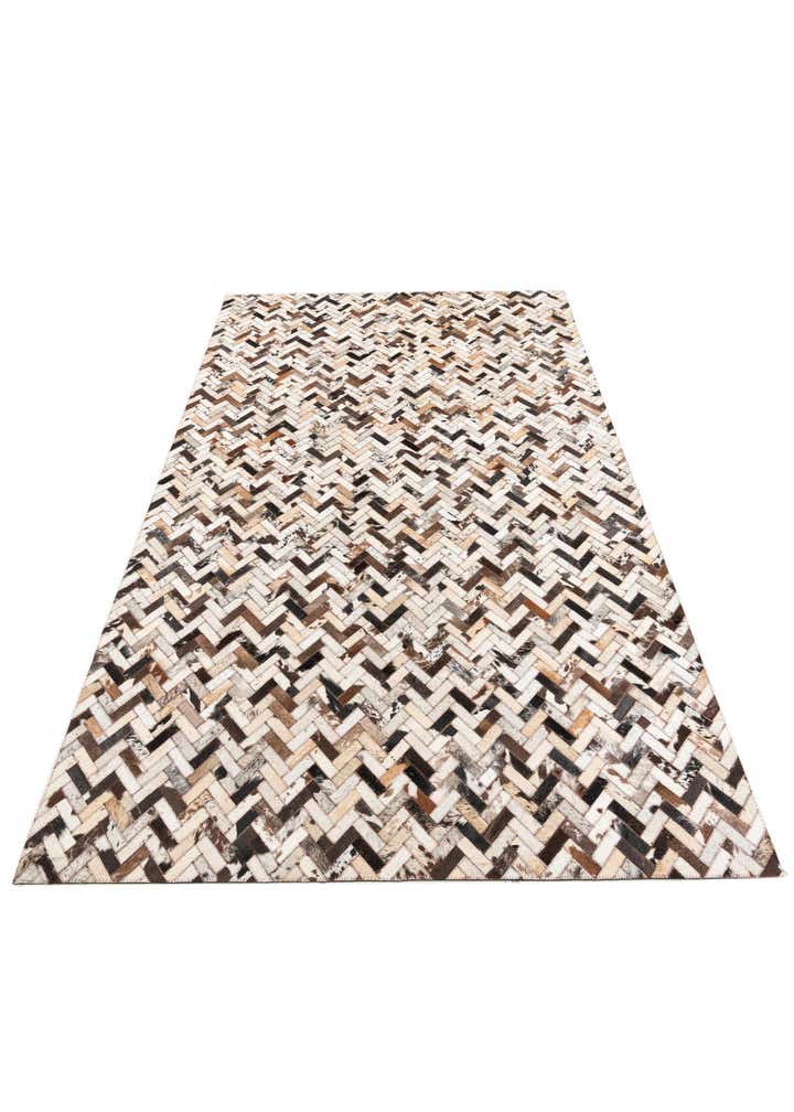 5' 1 x 8' Cowhide Leather Rug