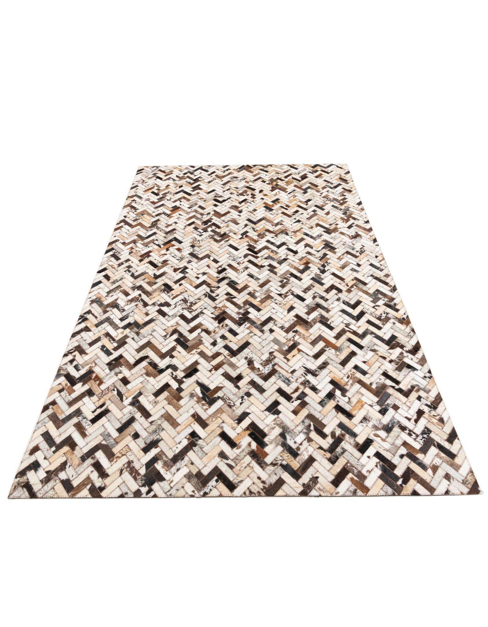 Detail image of 5' 1 x 8' Unique Loom Cowhide Leather Rug