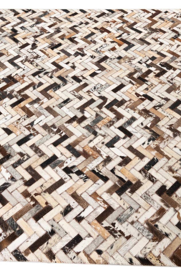 Detail image of 5' 1 x 8' Cowhide Leather Rug