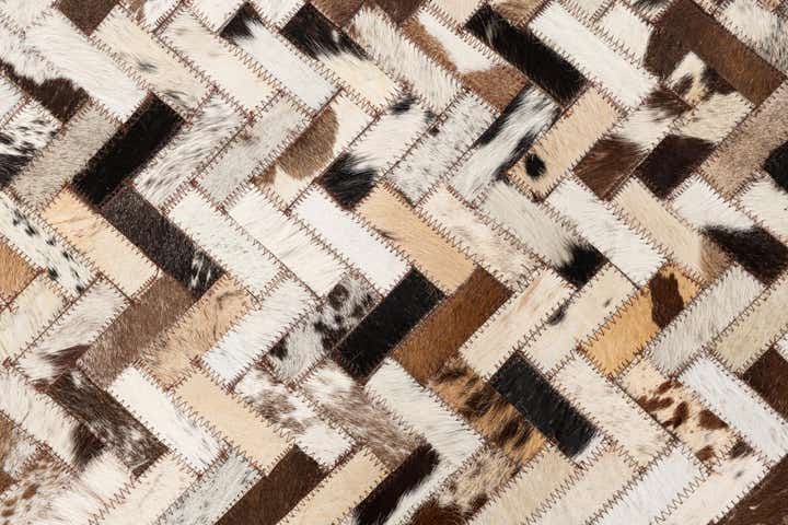 5' 1 x 8' Cowhide Leather Rug